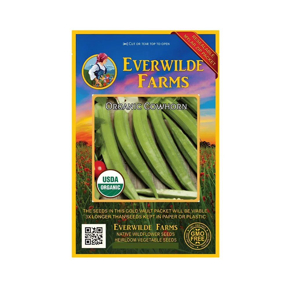 Organic Cowhorn Okra 1 Organic Cowhorn Okra seeds