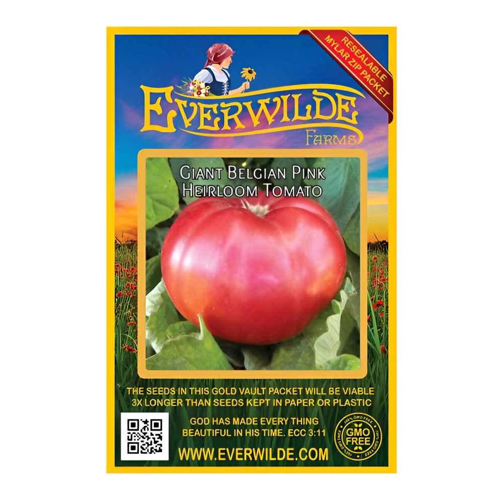 Giant Belgian Pink Heirloom Tomato 1 Giant Belgian Pink Heirloom Tomato seeds