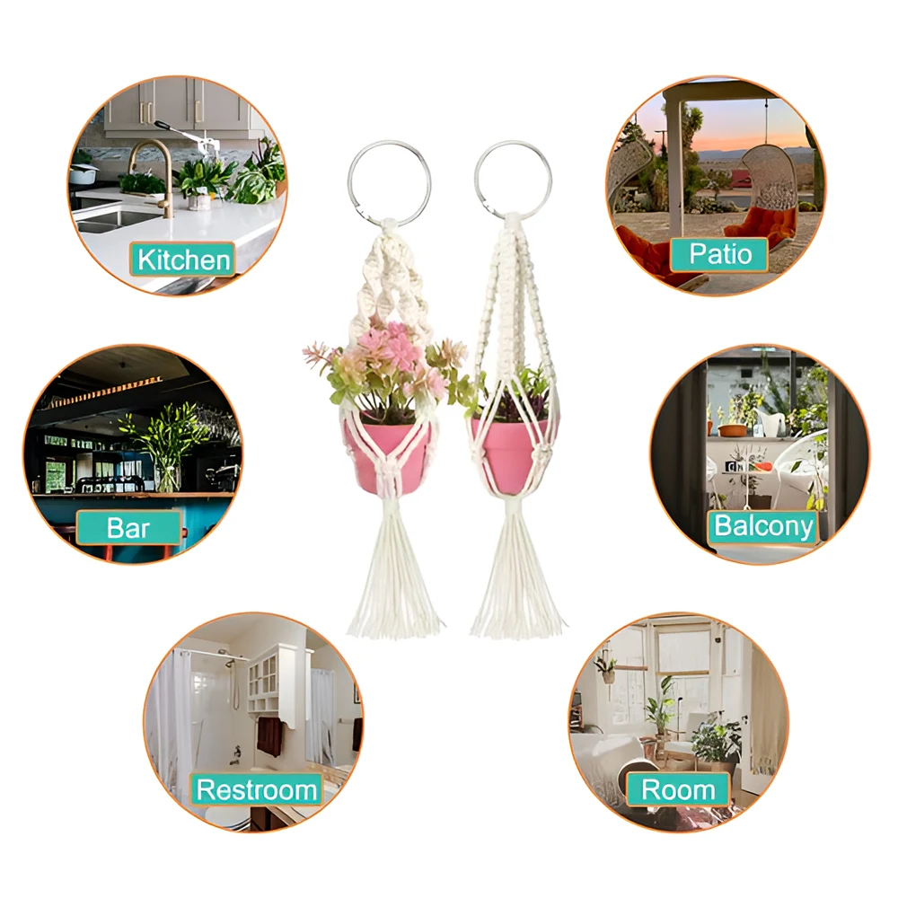 Mini Macrame Plant Hanger (2 Pcs)