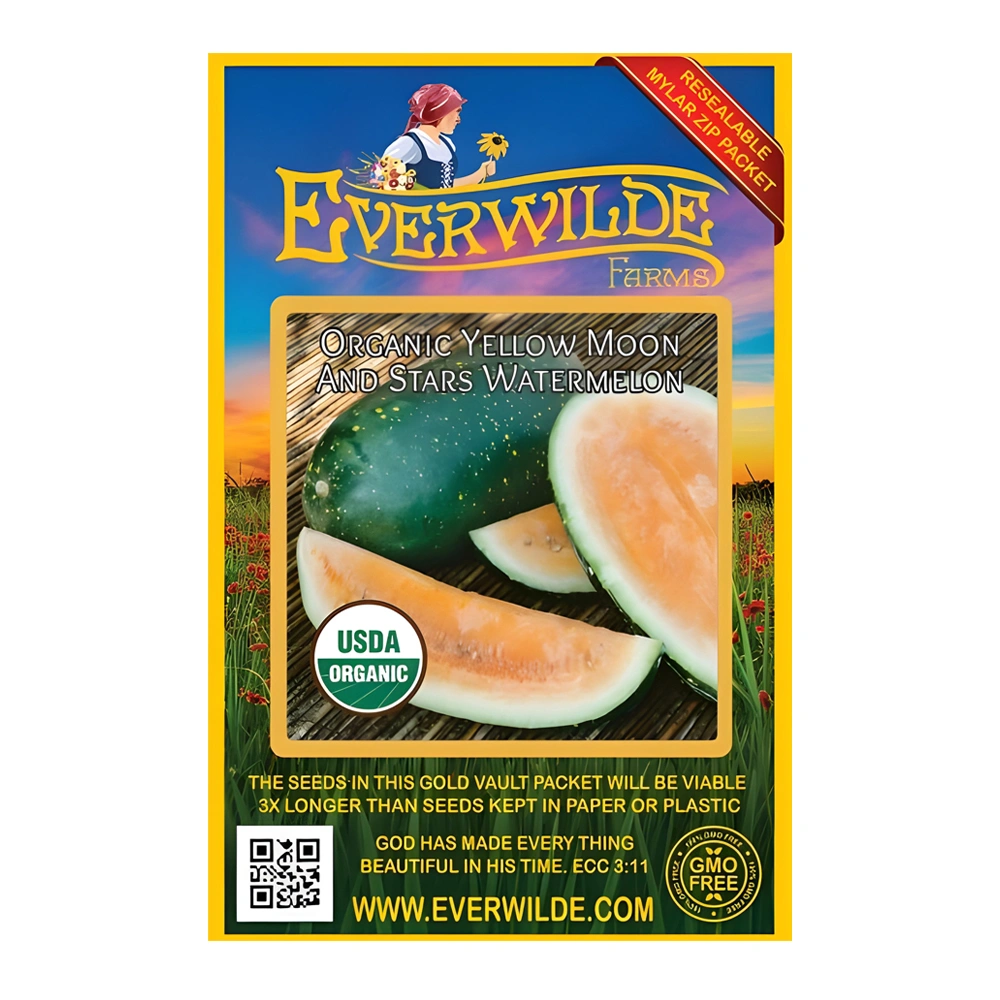 Watermelon Organic Yellow Moon and Stars 1 Watermelon Organic Yellow Moon and Stars